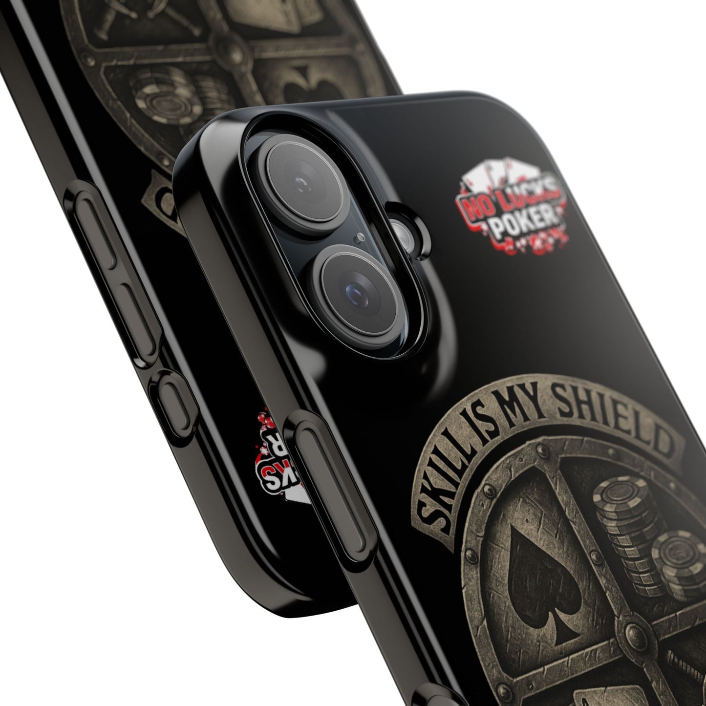 Skill Is My Shield Poker Phone Case | Zero Lucks – Ace of Spades & Crossed Swords -  iPhone 13 - 16