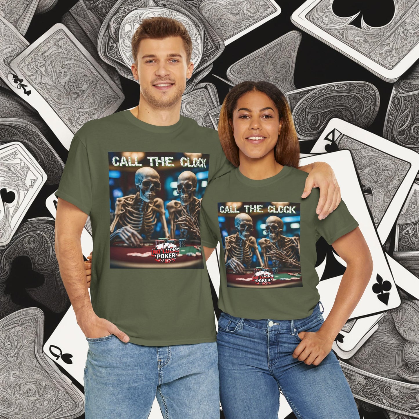 Call the clock skull unisex heavy cotton T-Shirt Must have Good Luck All-in