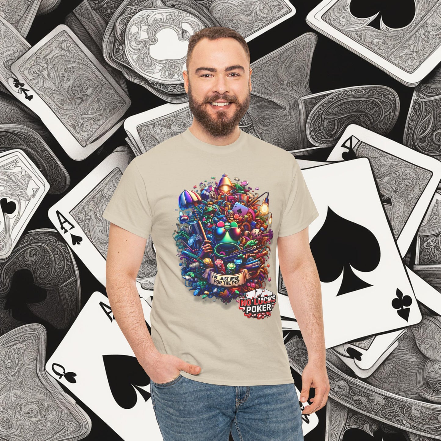 I'm Just here for the Pot unisex heavy cotton tee Poker Apparel