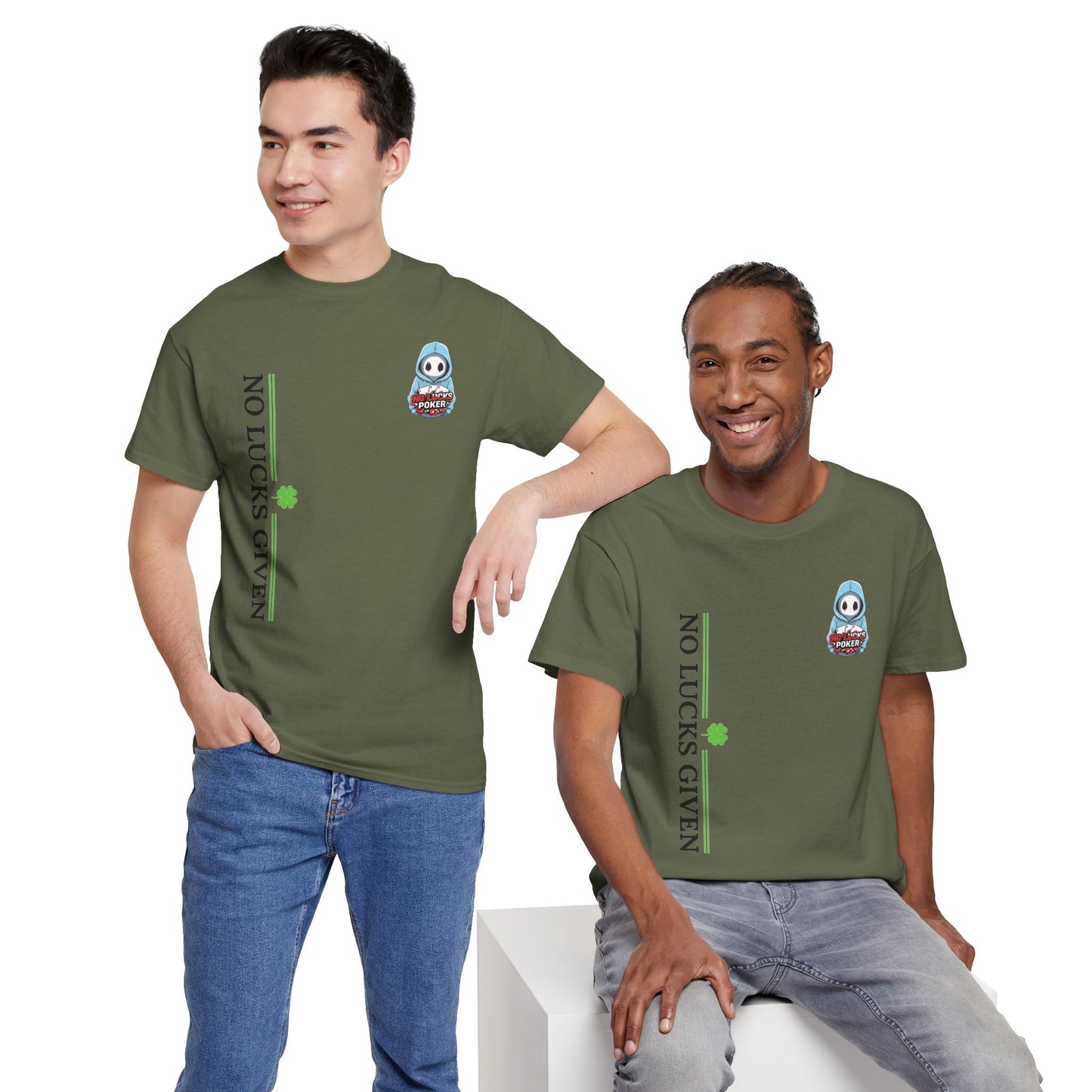 No Lucks Given – Ghost Logo Poker T-Shirt | Stealth Blackout Style