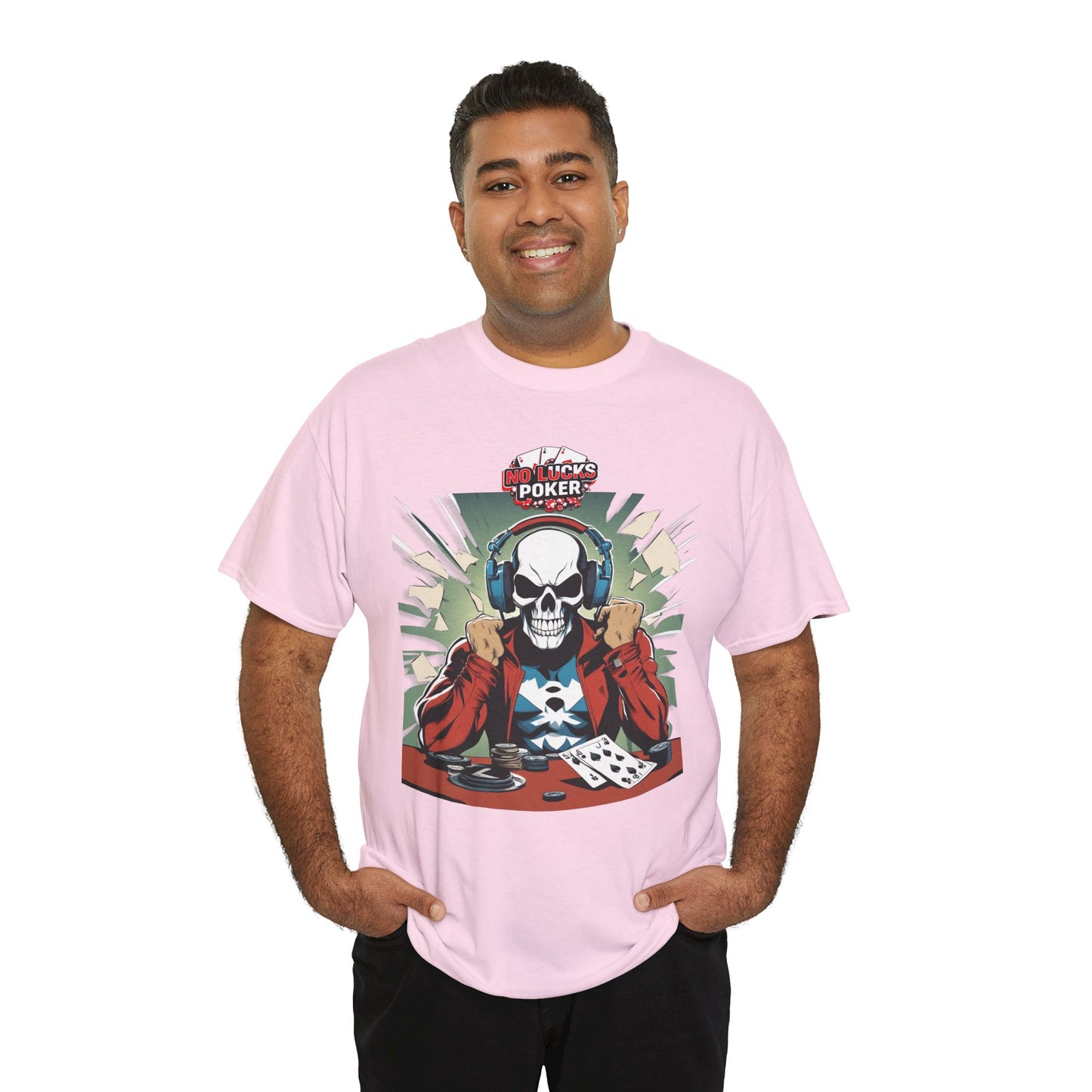 No Lucks Given – Poker Skull w/ Headphones Tee (Hero/Villain Edition)