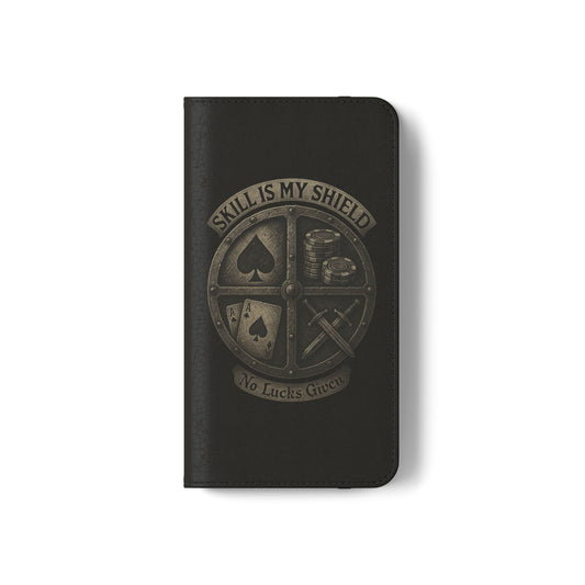 Skill Is My Shield Poker Phone Case | Zero Lucks – Ace of Spades & Crossed Swords – iPhone & Android Phone Cover