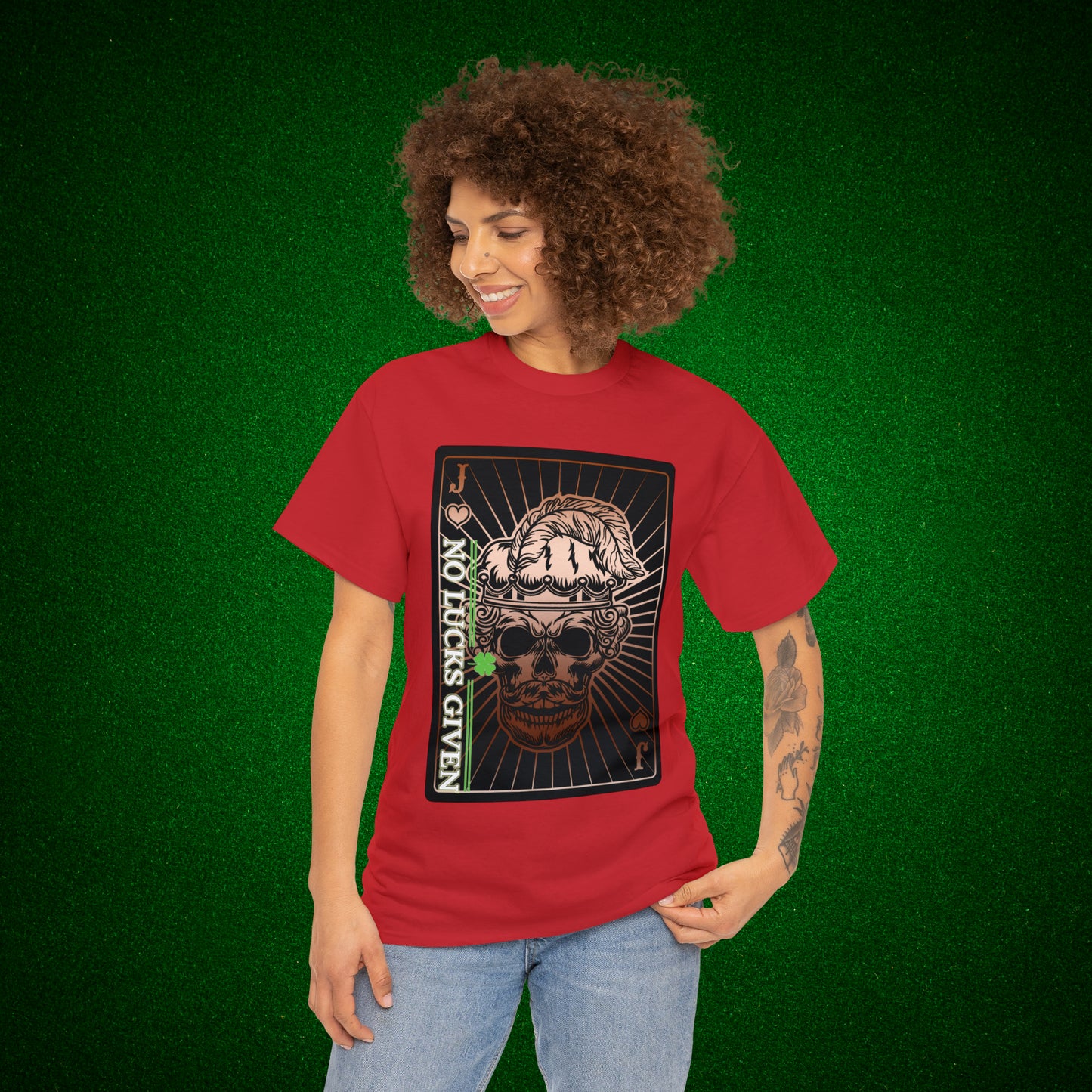 No Lucks Given Angry Jack of Hearts Copper Poker T-Shirt Must have Good Luck All-in
