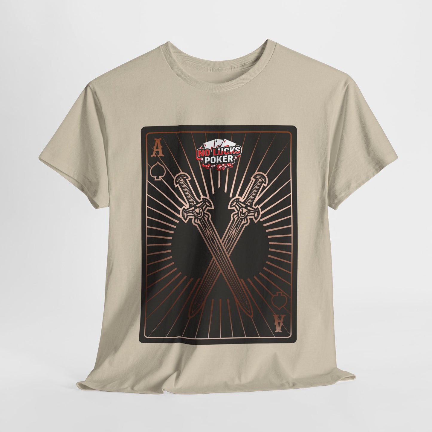 No Lucks Given – Ace of Spades & Crossed Swords Poker T-Shirt (Copper Edition)