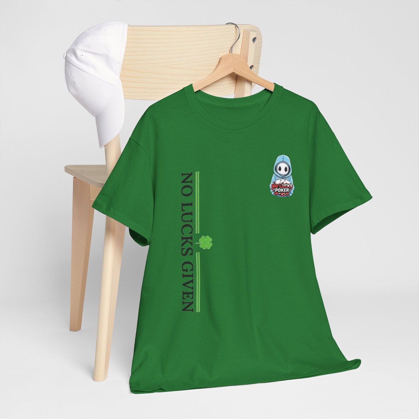 No Lucks Given – Ghost Logo Poker T-Shirt | Stealth Blackout Style