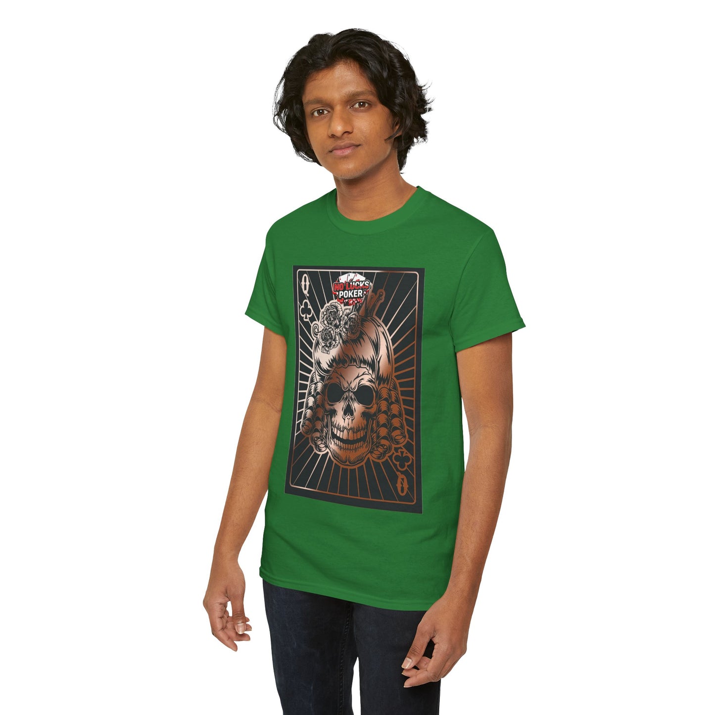 No Lucks Given Angry Queen of Clubs Copper Poker T-Shirt Must have Good Luck All-in
