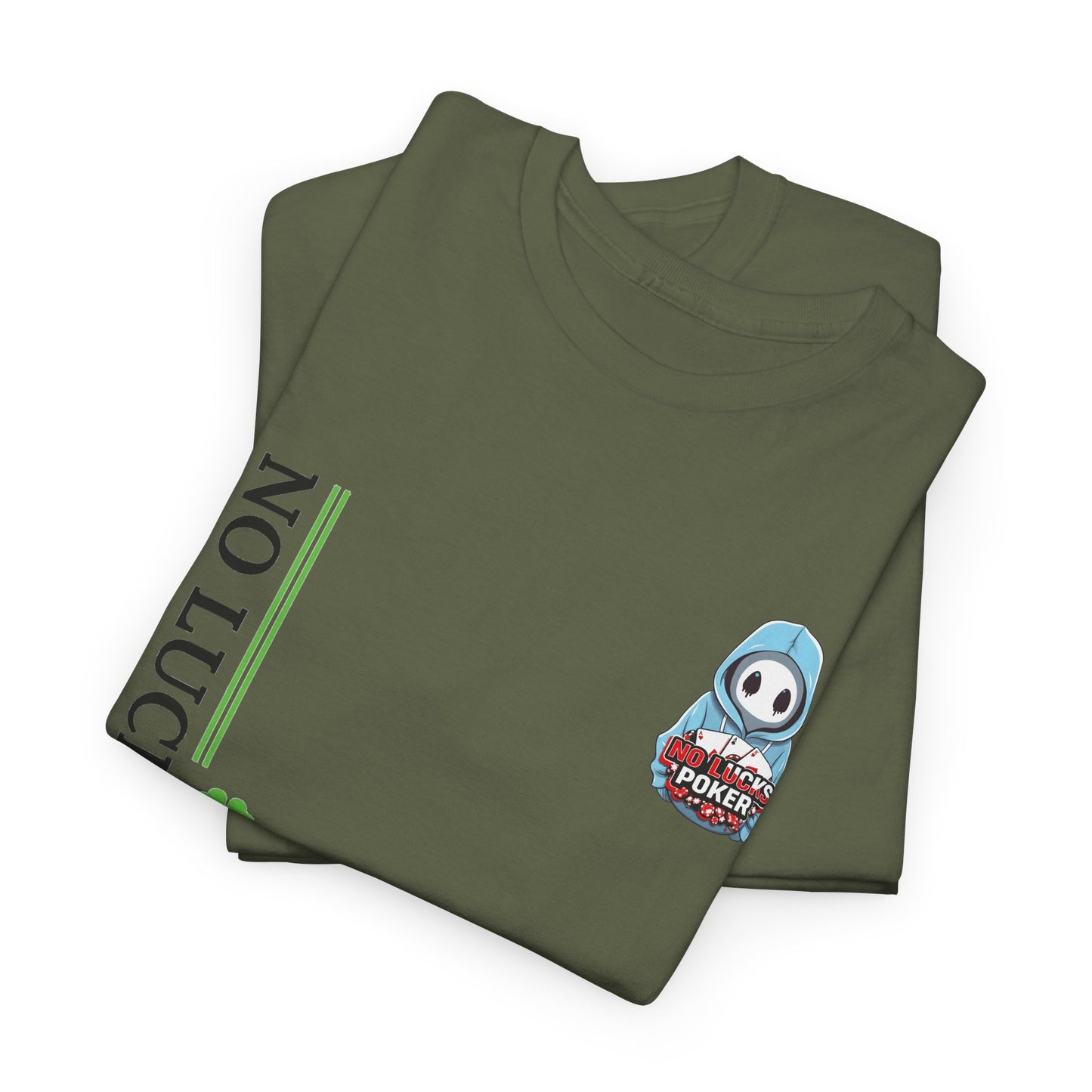 No Lucks Given – Ghost Logo Poker T-Shirt | Stealth Blackout Style