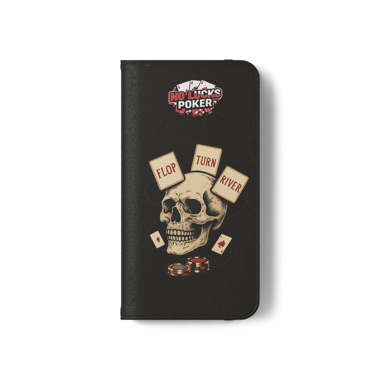 Flop Turn River Skull Wallet Phone Case | Zero Lucks – Poker Grind Gear