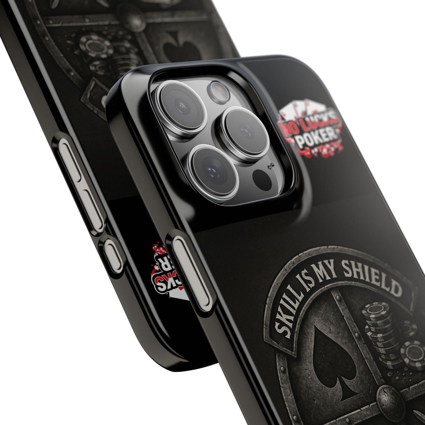 Skill Is My Shield Poker Phone Case | Zero Lucks – Ace of Spades & Crossed Swords -  iPhone 13 - 16