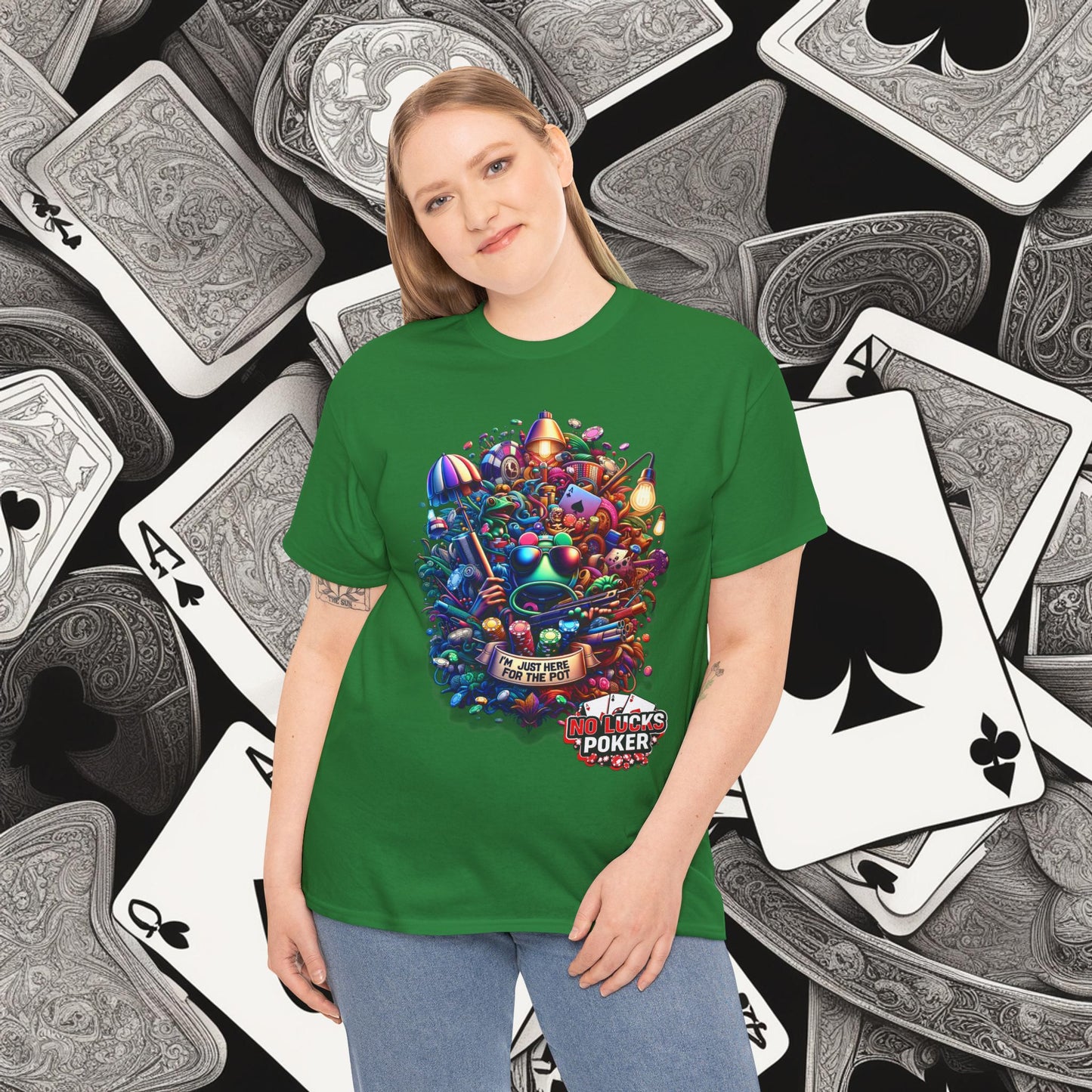 I'm Just here for the Pot unisex heavy cotton tee Poker Apparel