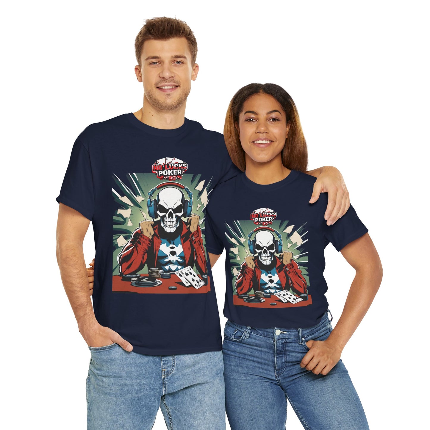 No Lucks Given – Poker Skull w/ Headphones Tee (Hero/Villain Edition)