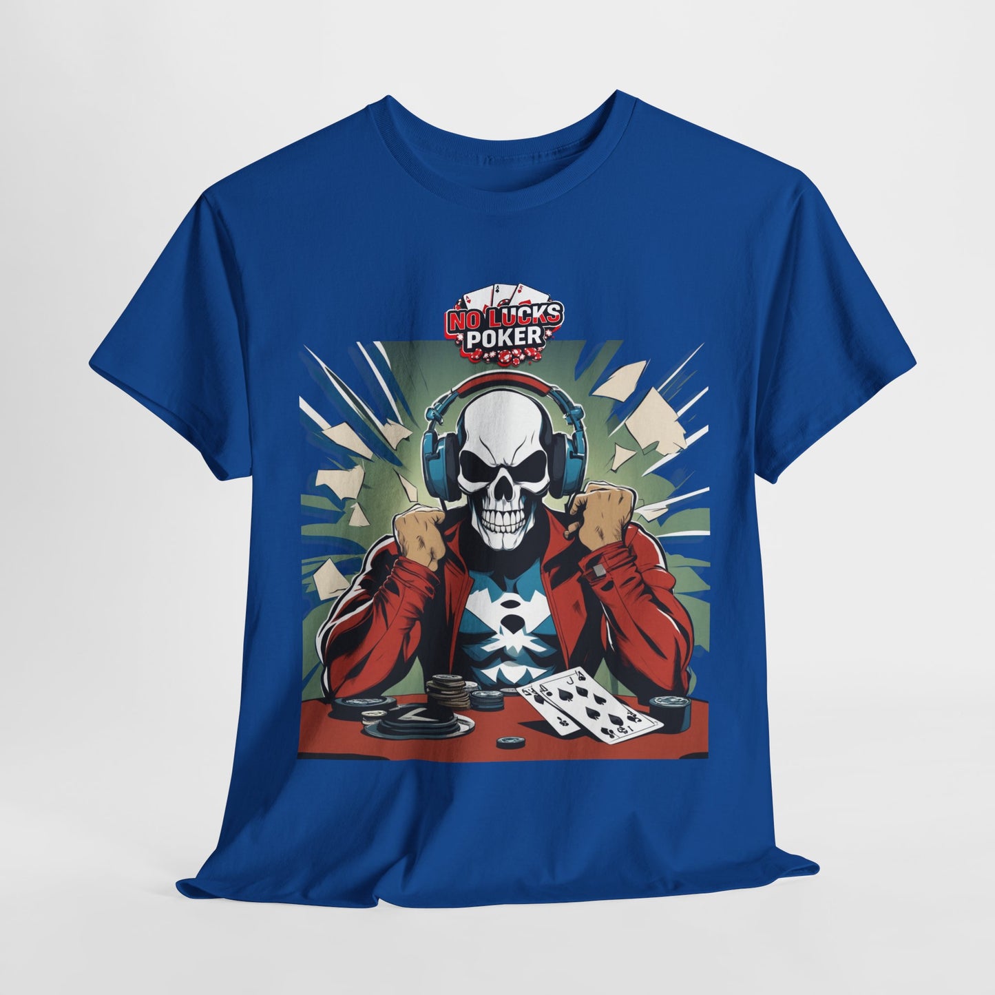 No Lucks Given – Poker Skull w/ Headphones Tee (Hero/Villain Edition)