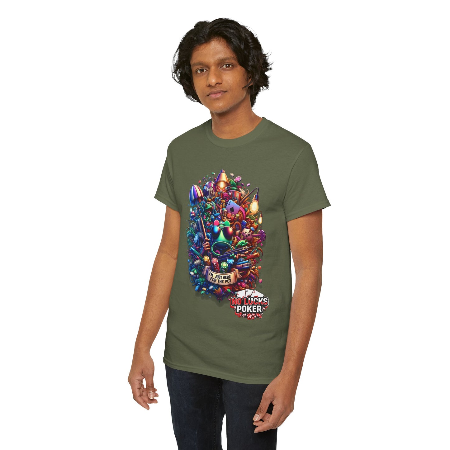 I'm Just here for the Pot unisex heavy cotton tee Poker Apparel