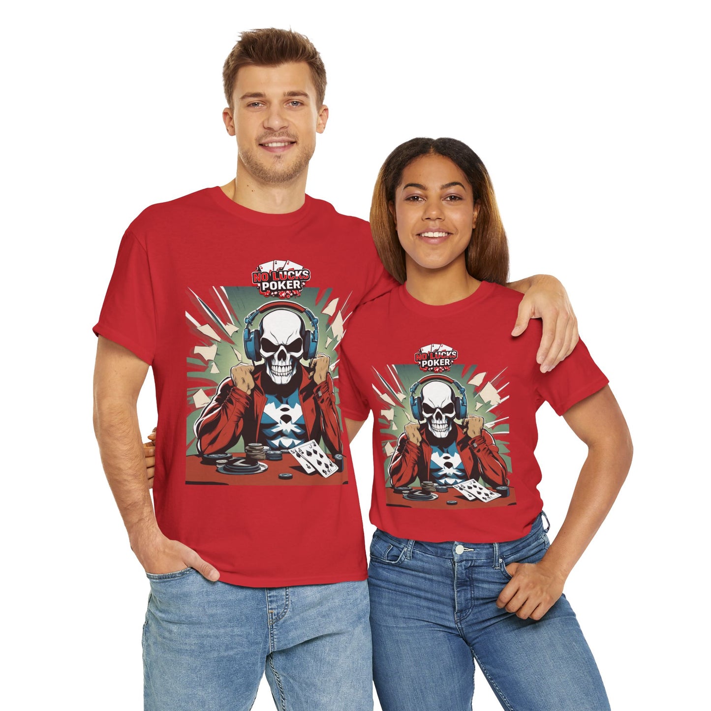 No Lucks Given – Poker Skull w/ Headphones Tee (Hero/Villain Edition)