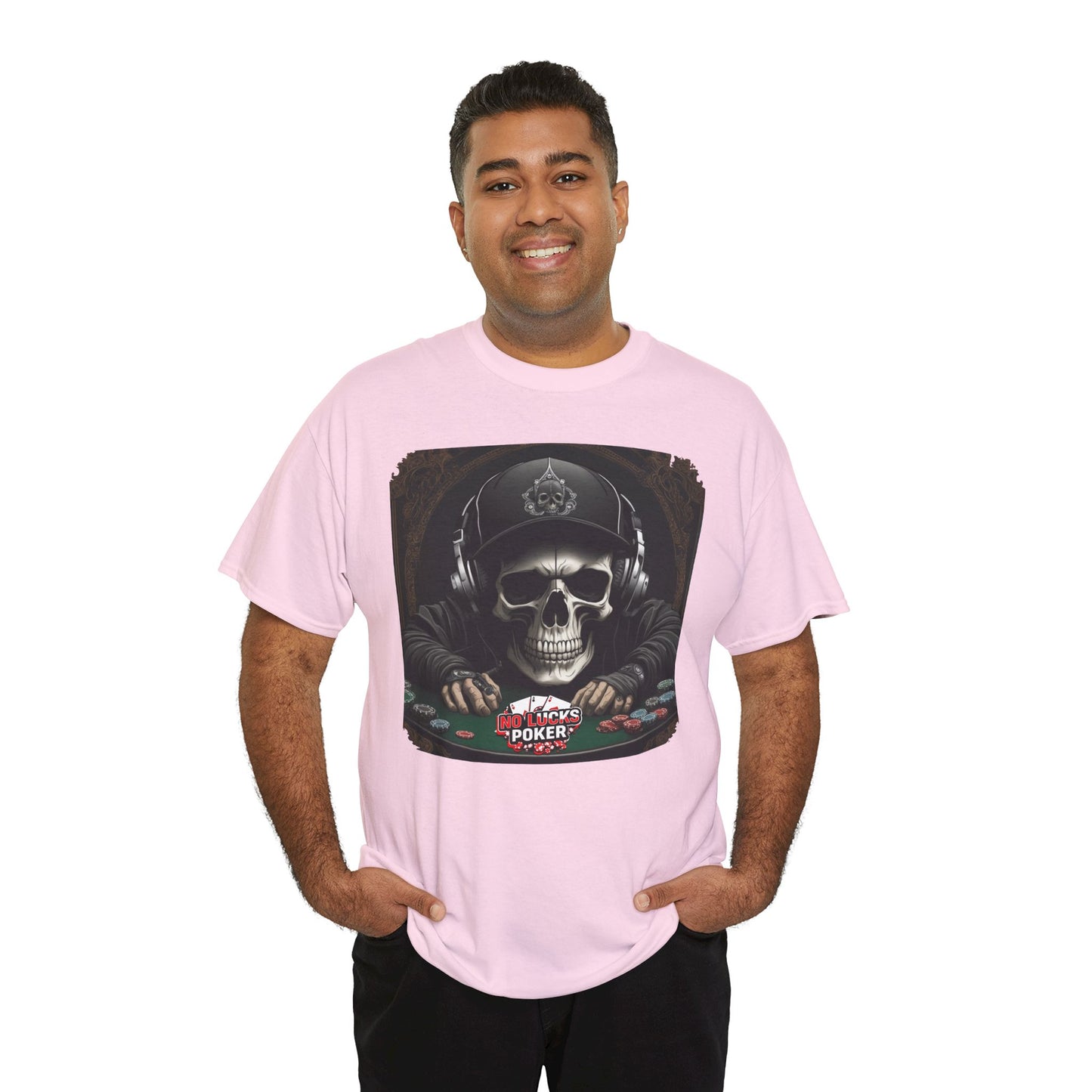 No Lucks Given – Hoodie Skull & Headphones Poker Tee