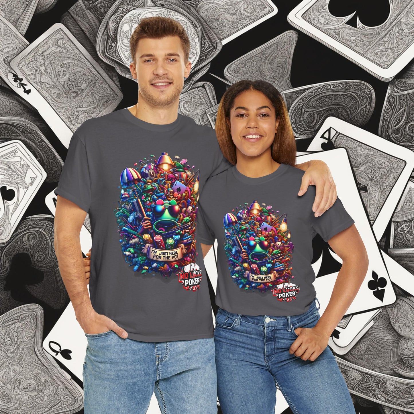 I'm Just here for the Pot unisex heavy cotton tee Poker Apparel