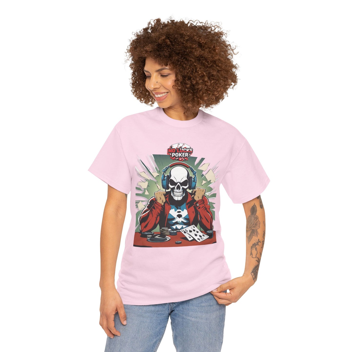 No Lucks Given – Poker Skull w/ Headphones Tee (Hero/Villain Edition)