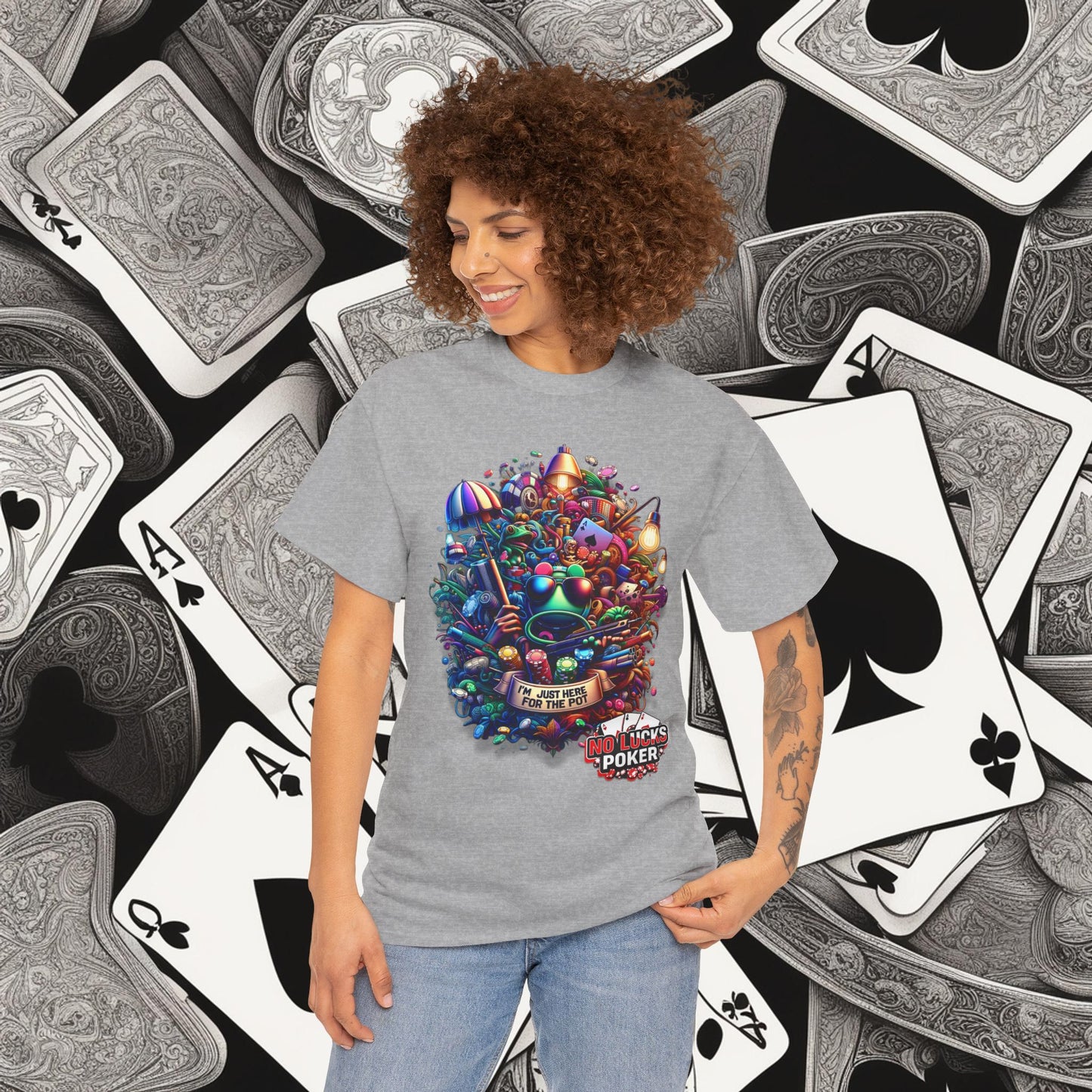 I'm Just here for the Pot unisex heavy cotton tee Poker Apparel