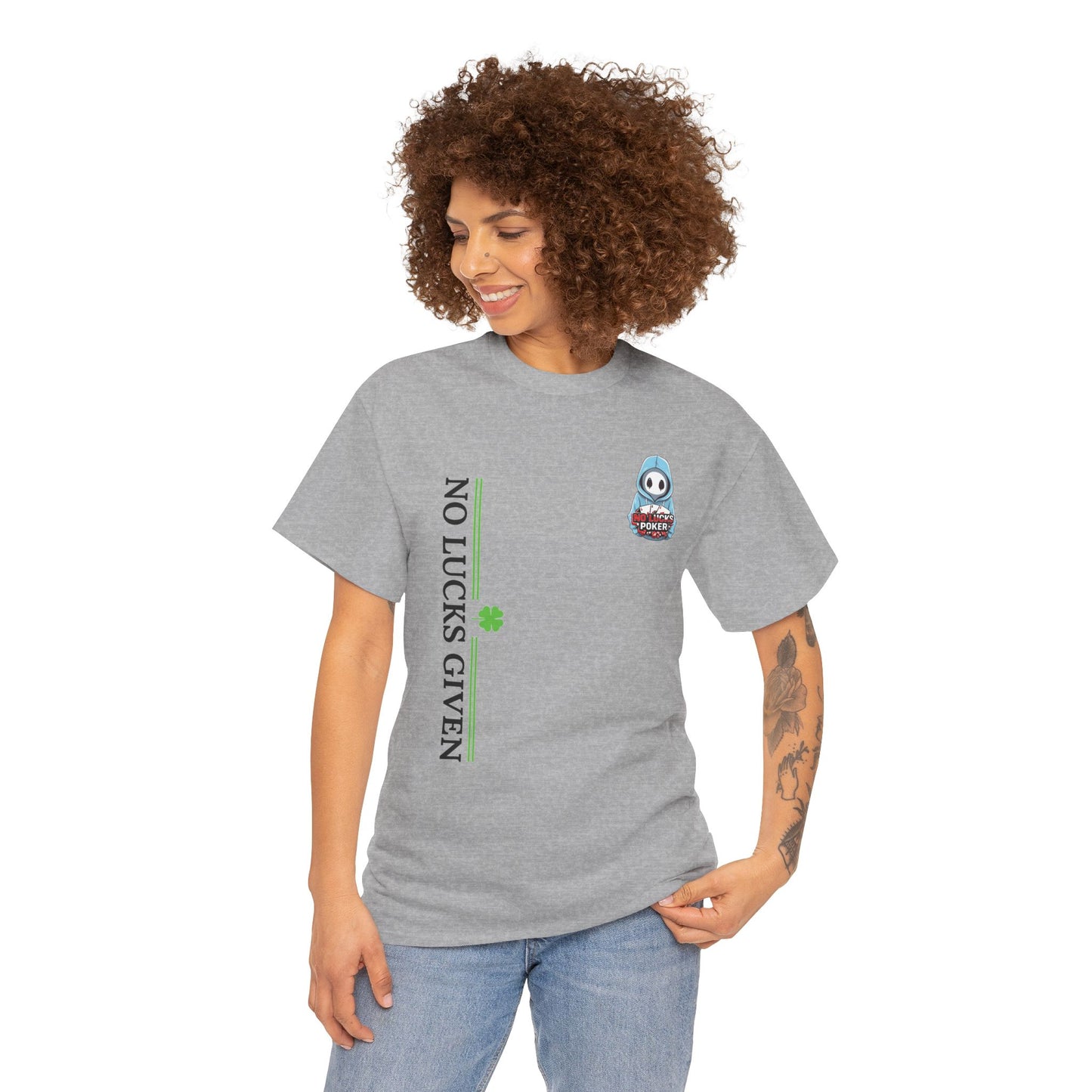 No Lucks Given – Ghost Logo Poker T-Shirt | Stealth Blackout Style