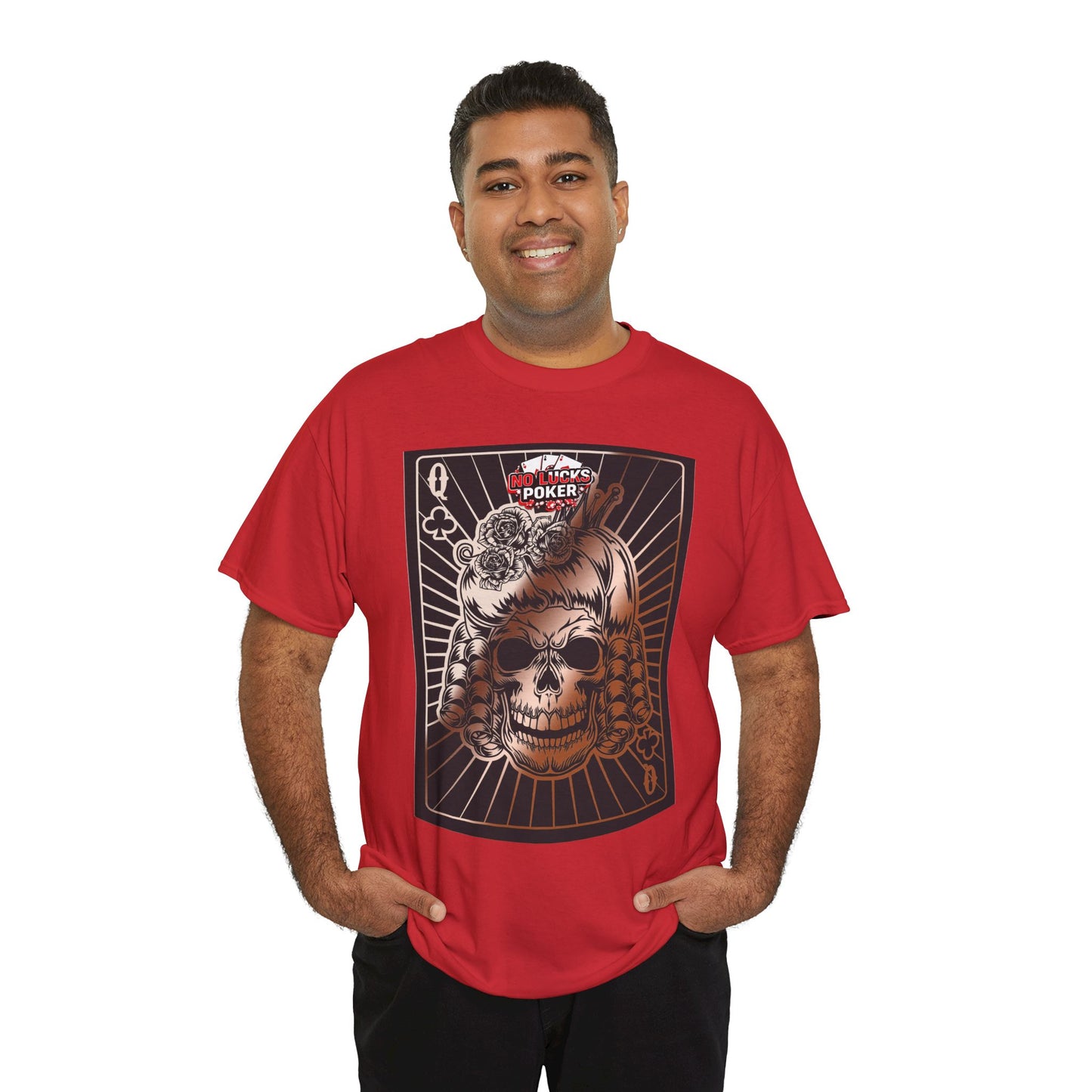 No Lucks Given Angry Queen of Clubs Copper Poker T-Shirt Must have Good Luck All-in
