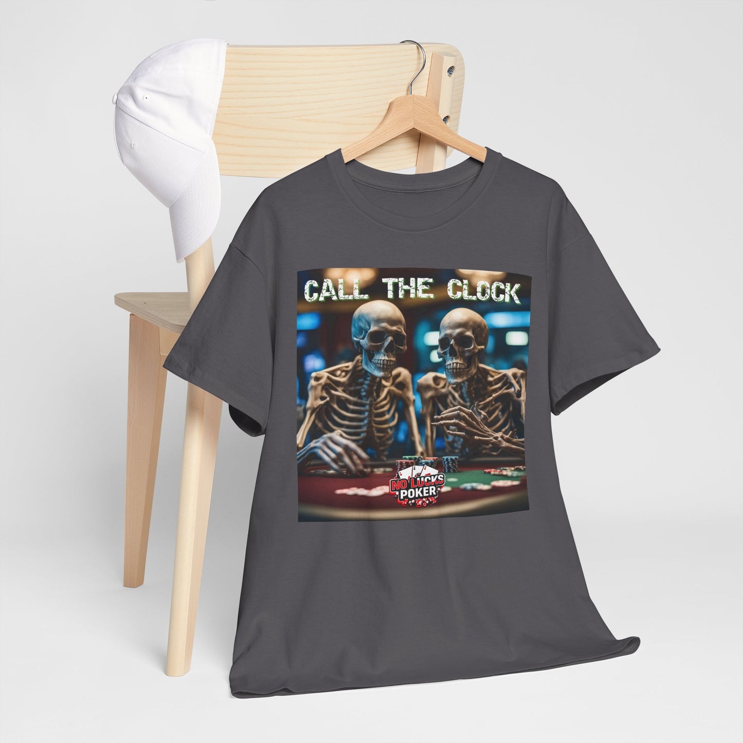 Call the clock skull unisex heavy cotton T-Shirt Must have Good Luck All-in