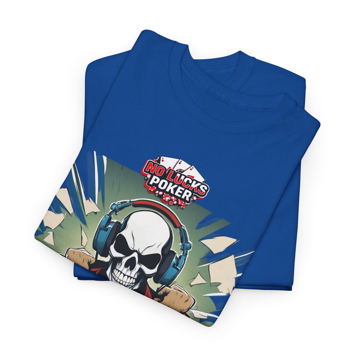 No Lucks Given – Poker Skull w/ Headphones Tee (Hero/Villain Edition)