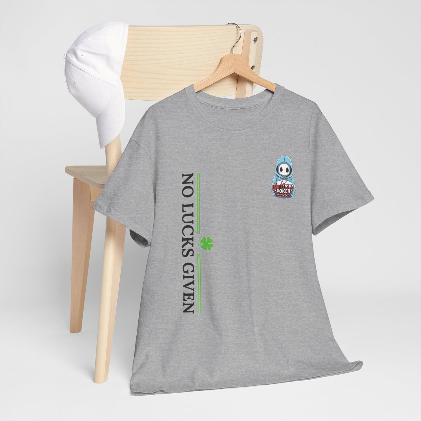 No Lucks Given – Ghost Logo Poker T-Shirt | Stealth Blackout Style