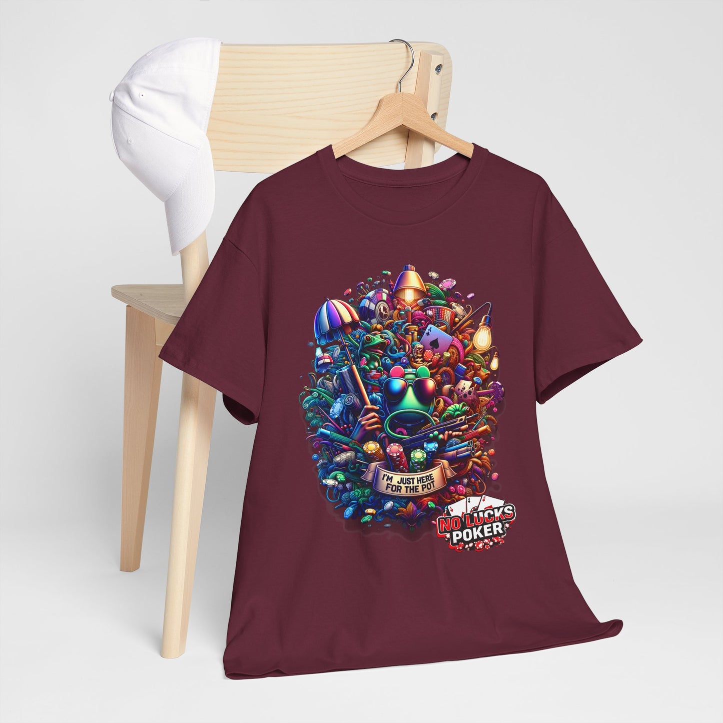 I'm Just here for the Pot unisex heavy cotton tee Poker Apparel