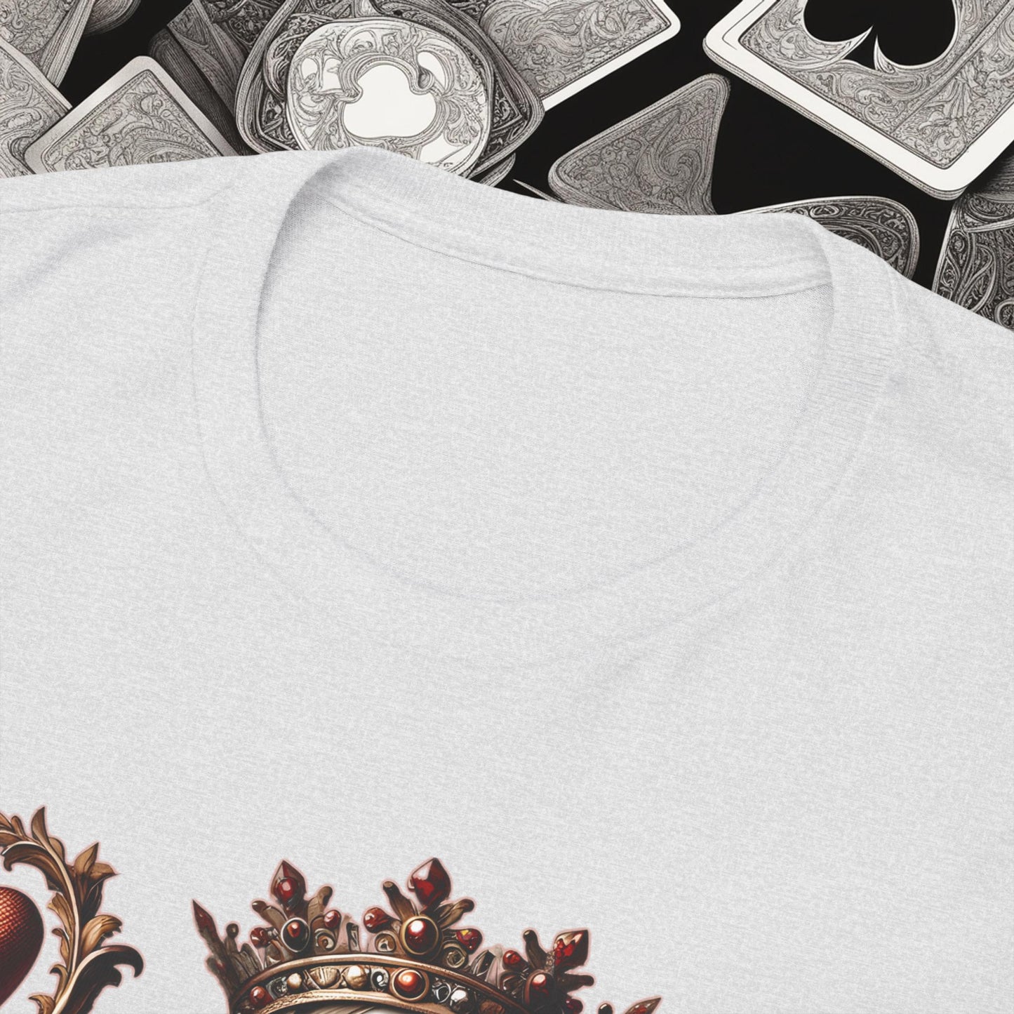 Queen of Hearts Poker T-Shirt | Unisex Heavy Cotton Tee
