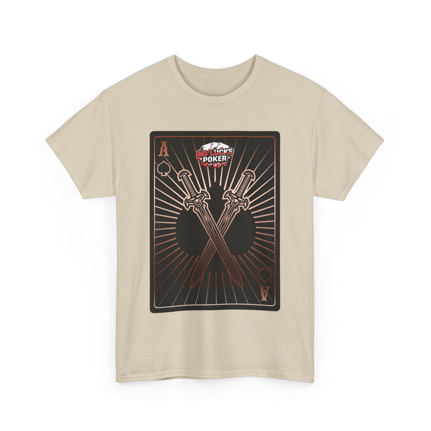 No Lucks Given – Ace of Spades & Crossed Swords Poker T-Shirt (Copper Edition)