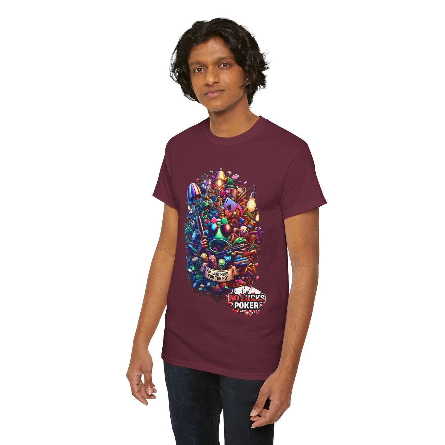 I'm Just here for the Pot unisex heavy cotton tee Poker Apparel