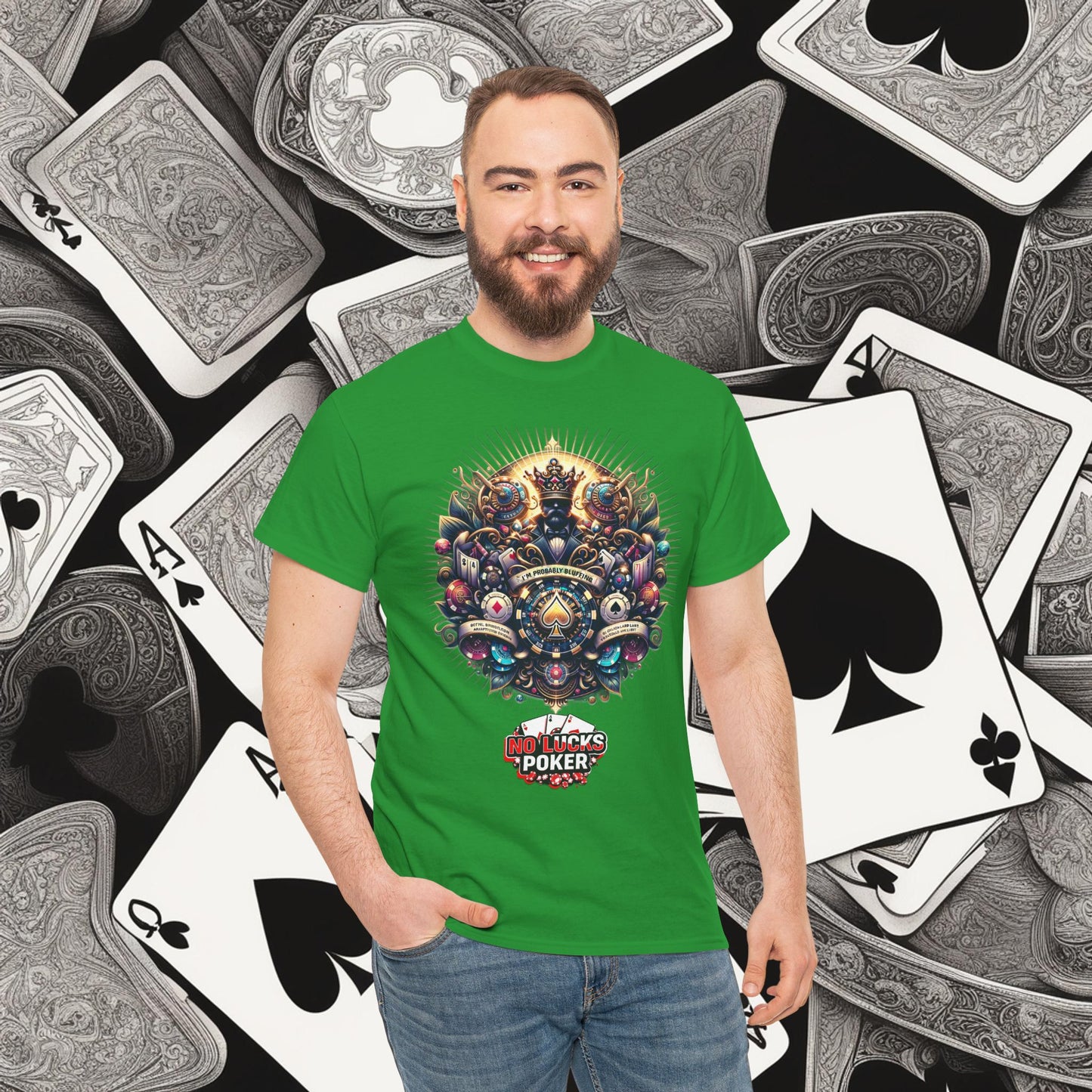 I'm Probably Bluffing unisex heavy cotton tee Poker Apparel