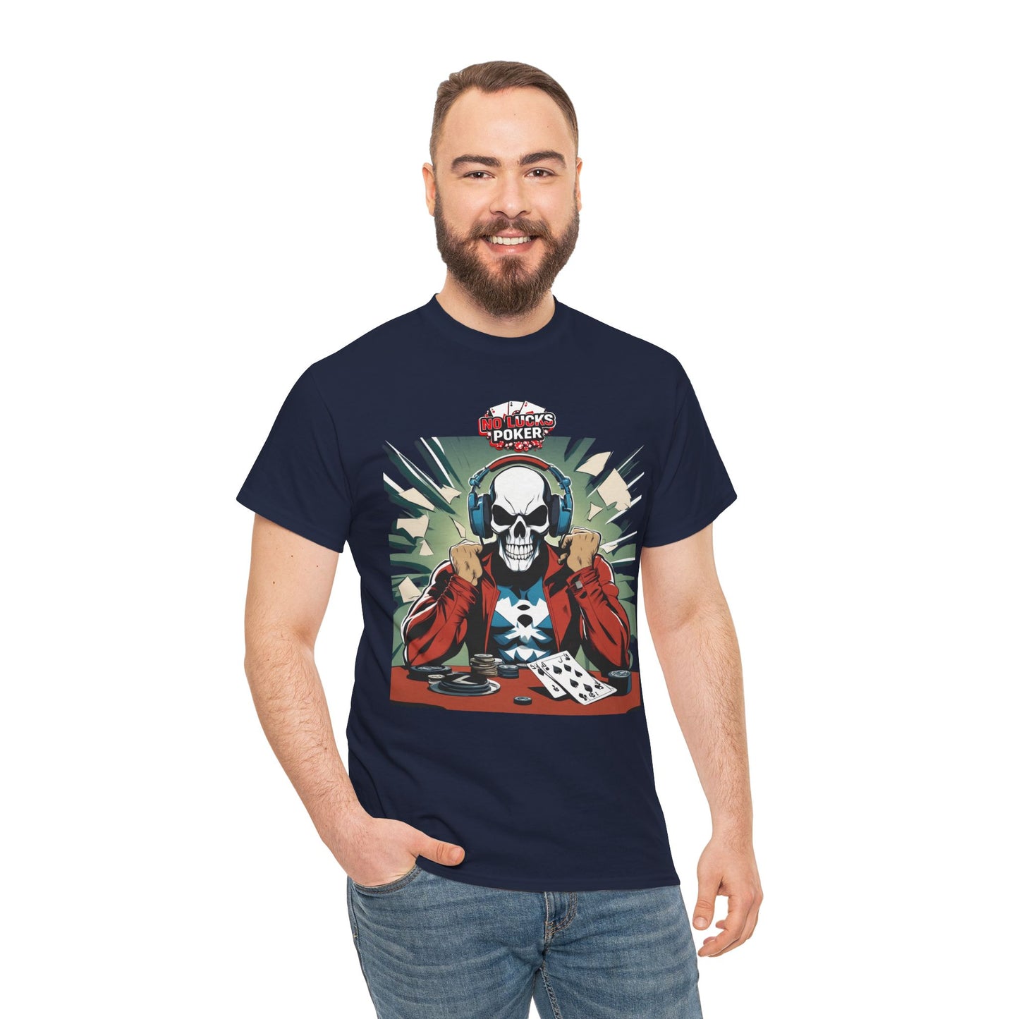 No Lucks Given – Poker Skull w/ Headphones Tee (Hero/Villain Edition)