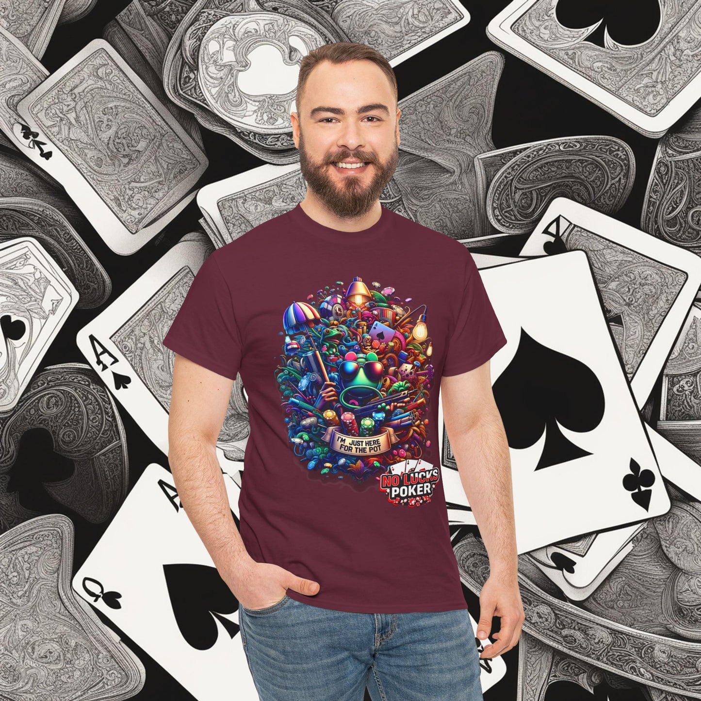 I'm Just here for the Pot unisex heavy cotton tee Poker Apparel