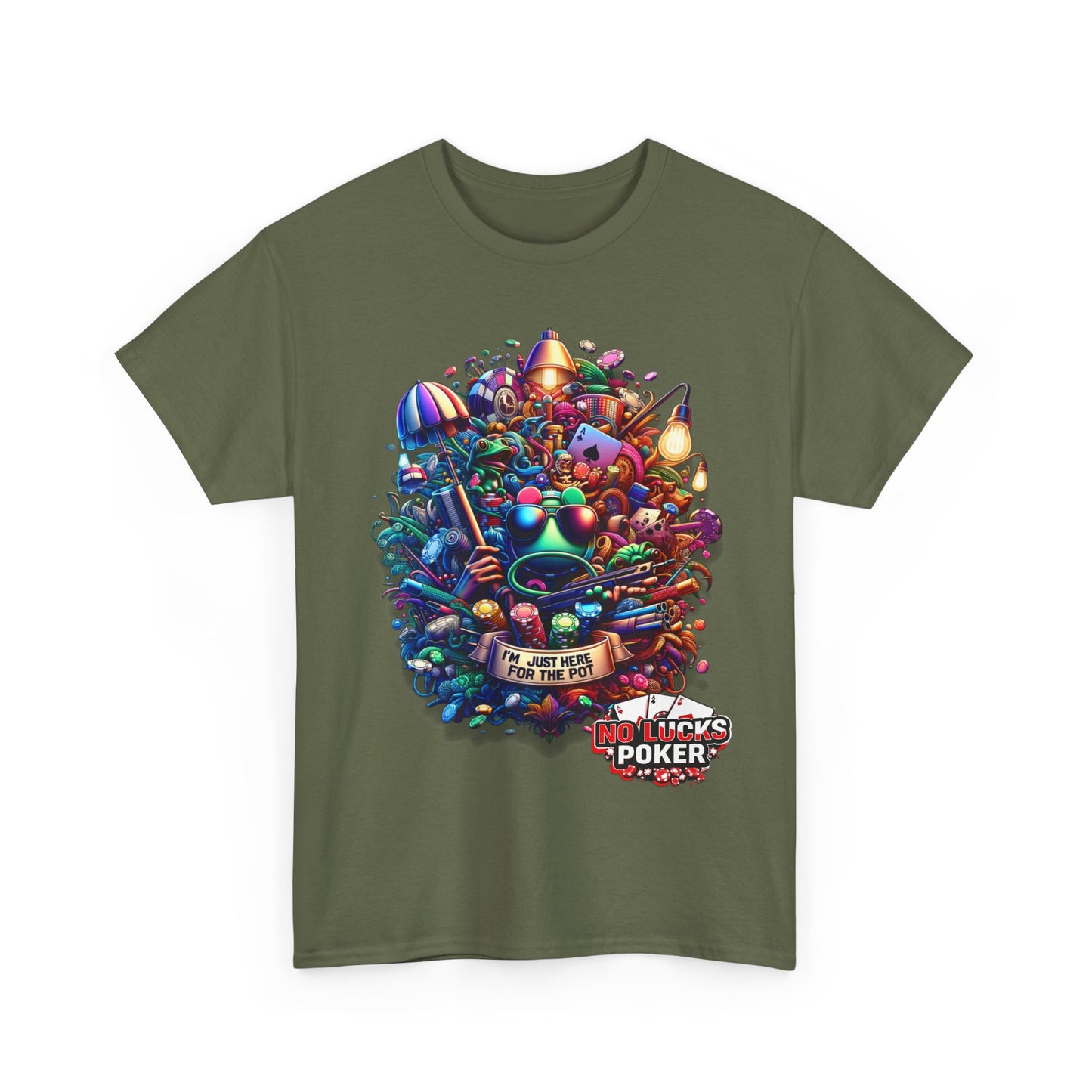 I'm Just here for the Pot unisex heavy cotton tee Poker Apparel