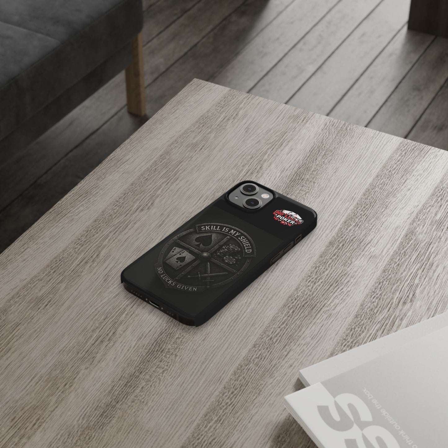 Skill Is My Shield Poker Phone Case | Zero Lucks – Ace of Spades & Crossed Swords -  iPhone 13 - 16