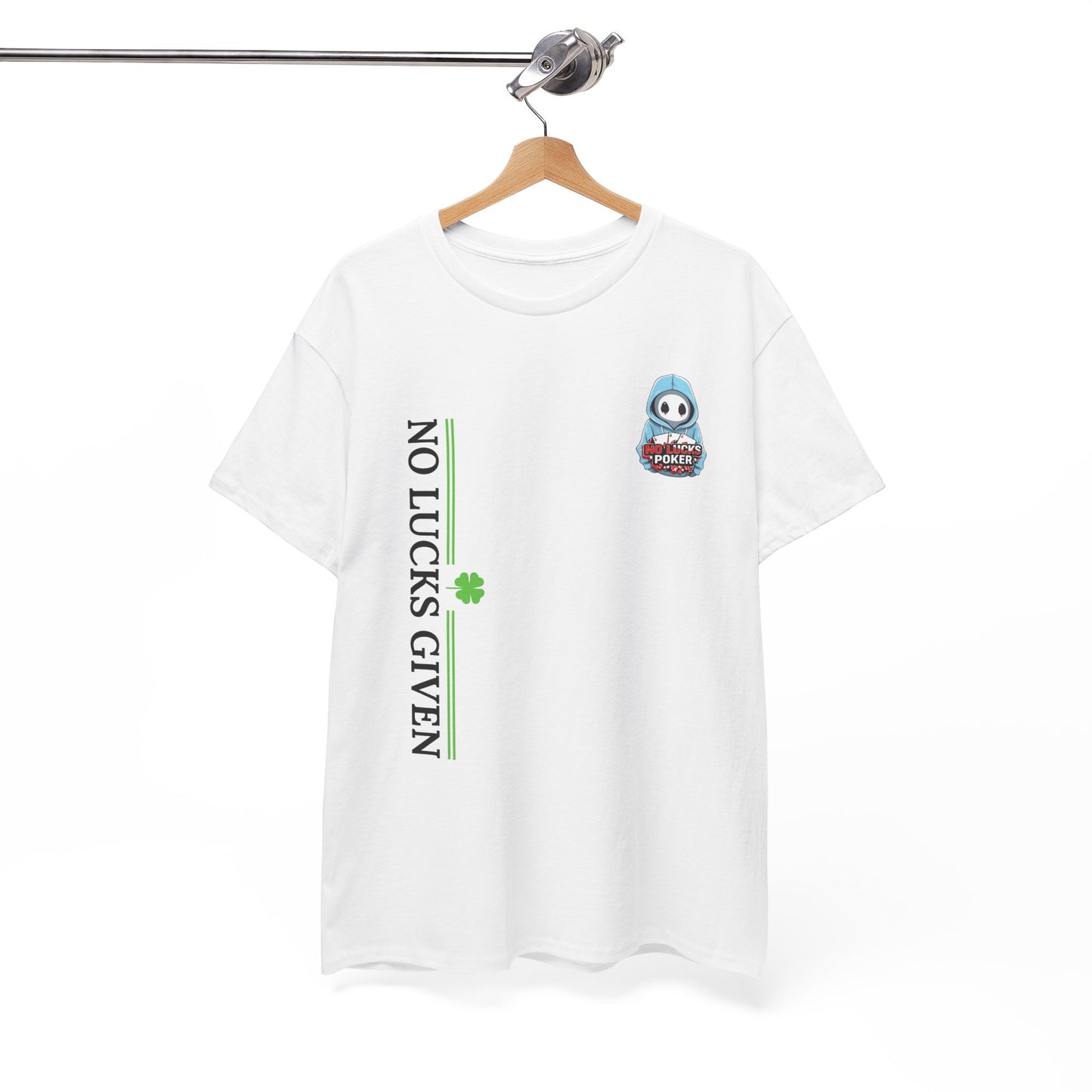 No Lucks Given – Ghost Logo Poker T-Shirt | Stealth Blackout Style