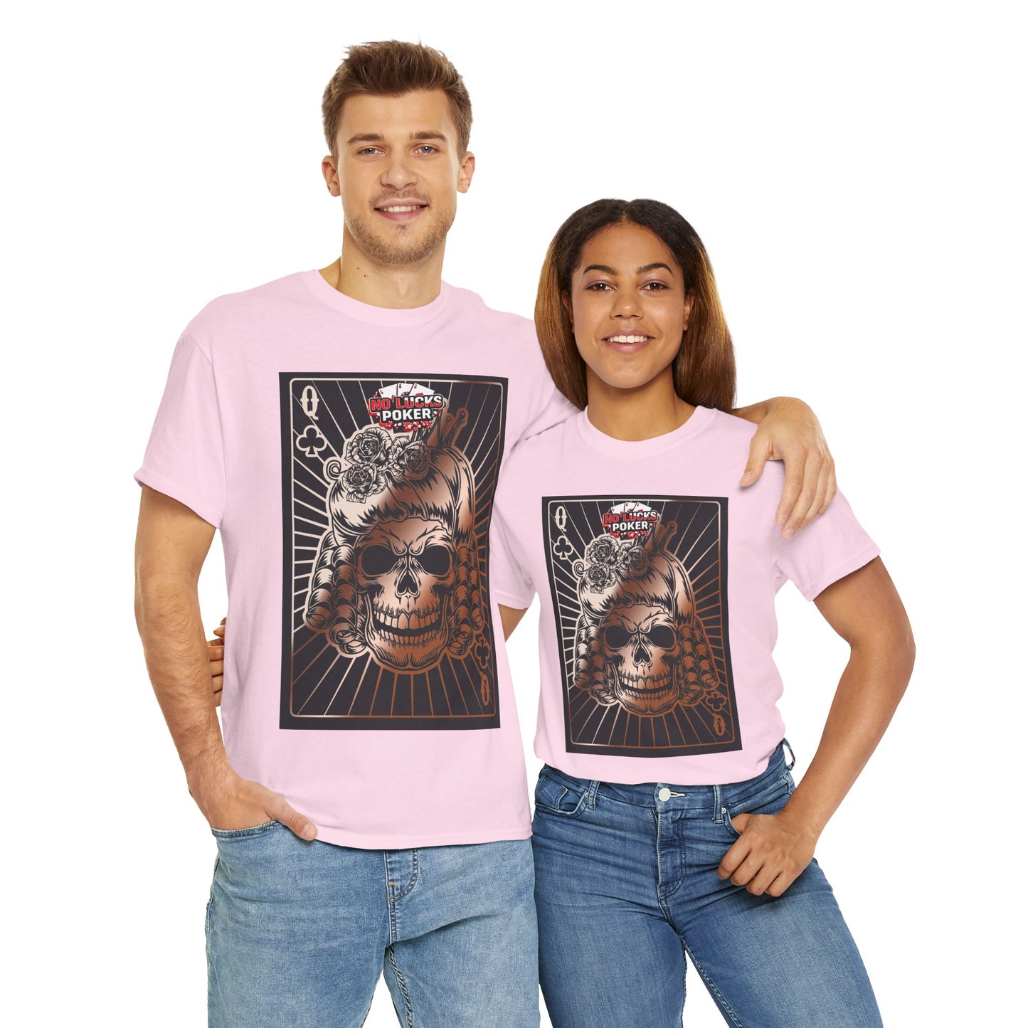 No Lucks Given Angry Queen of Clubs Copper Poker T-Shirt Must have Good Luck All-in
