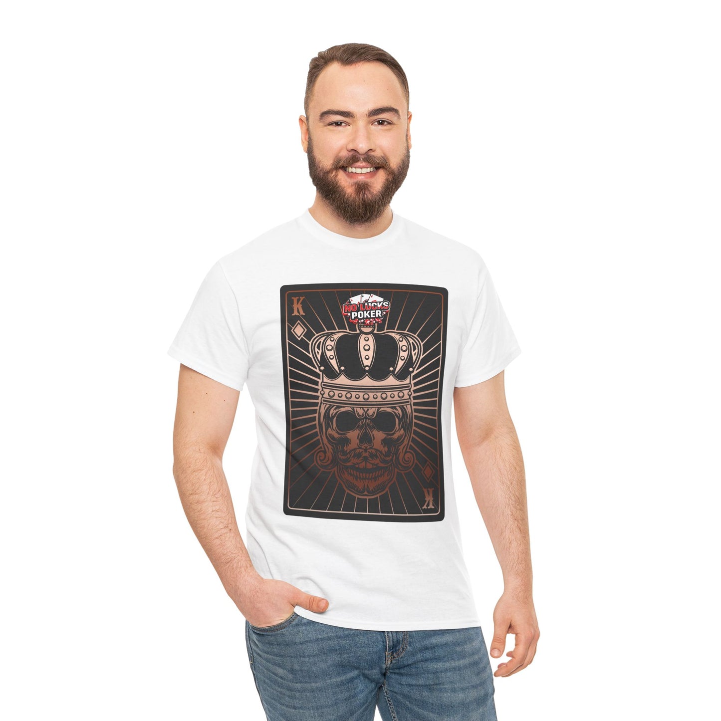 No Lucks Given Royal Skull King of Diamonds Copper Poker T-Shirt Must have Good Luck All-in