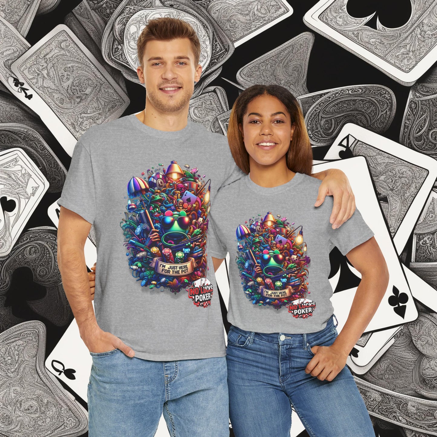 I'm Just here for the Pot unisex heavy cotton tee Poker Apparel