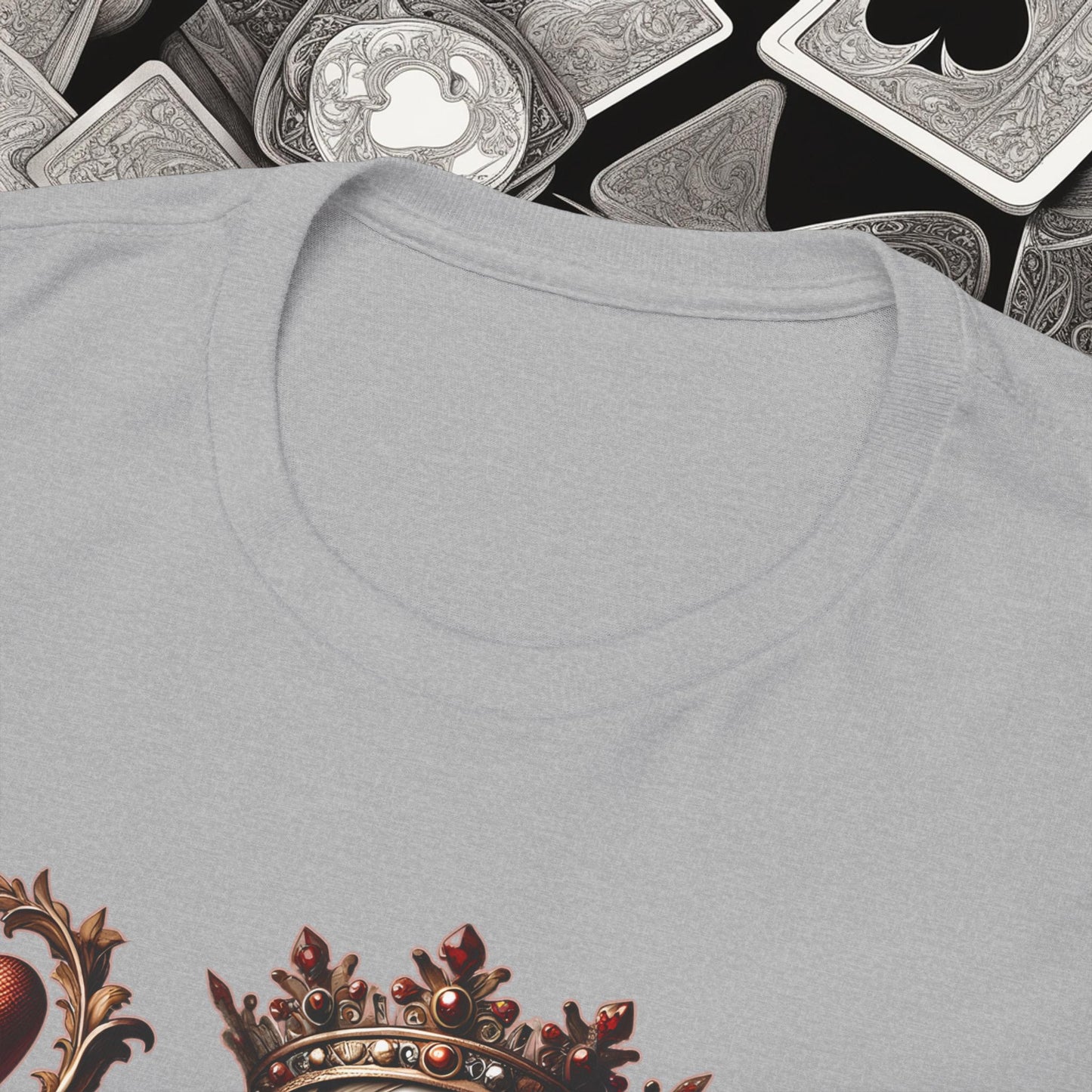 Queen of Hearts Poker T-Shirt | Unisex Heavy Cotton Tee