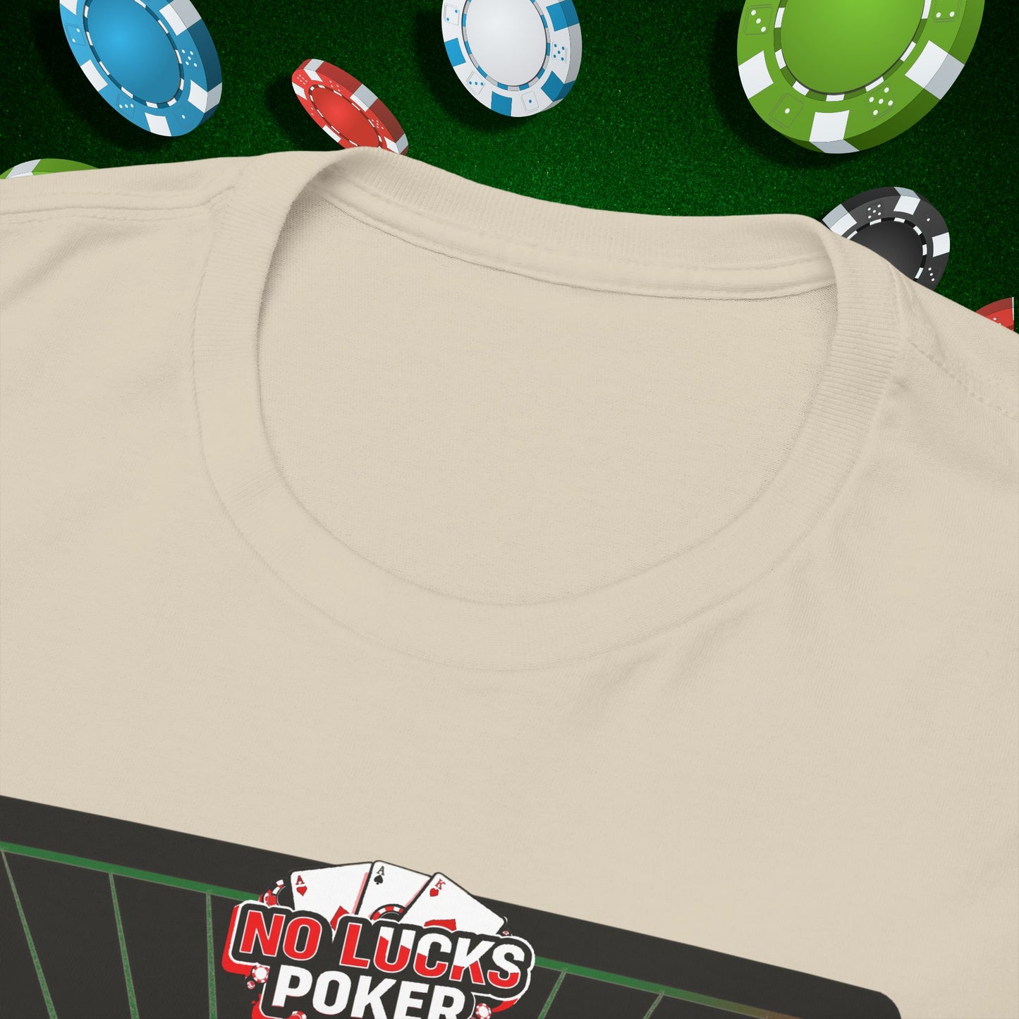 No Lucks Given Ace of Hearts card with two big axes Green Red Poker T-Shirt Must have Good Luck All-in