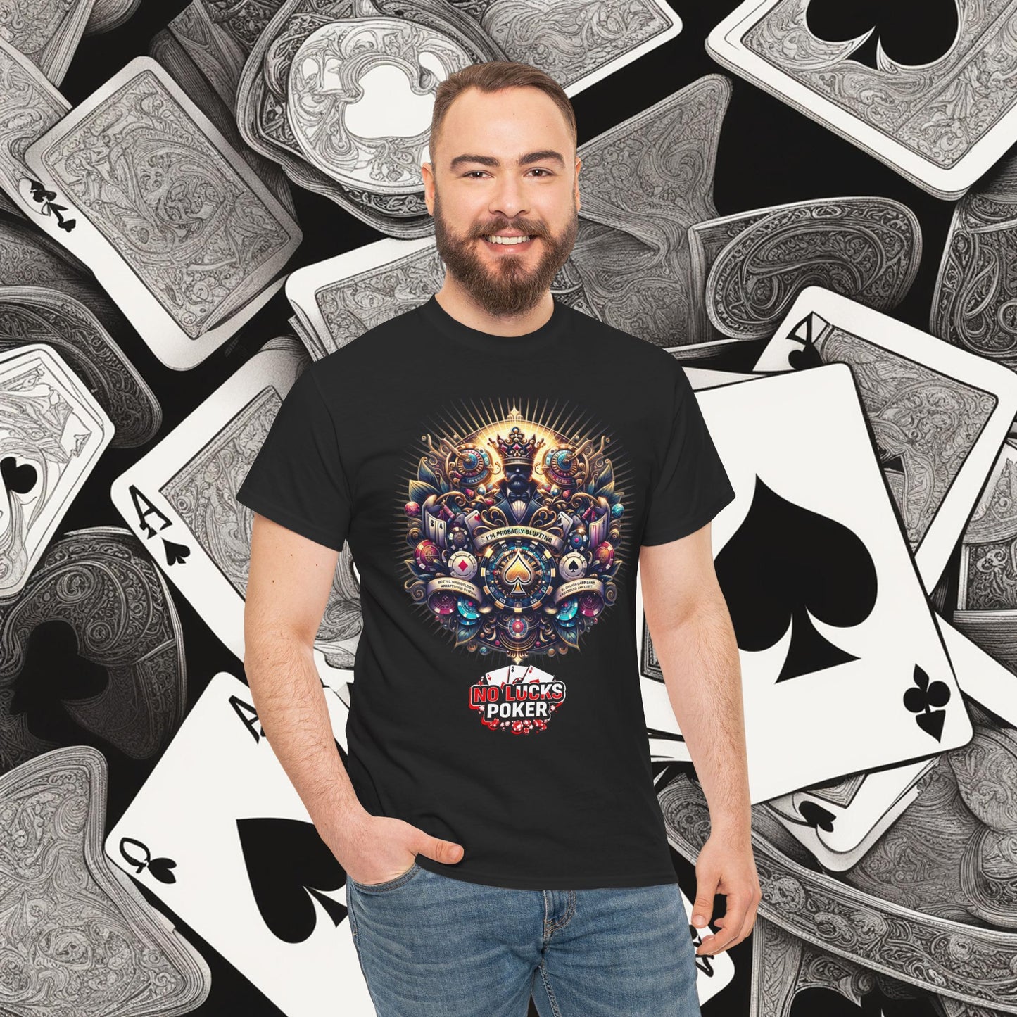 I'm Probably Bluffing unisex heavy cotton tee Poker Apparel