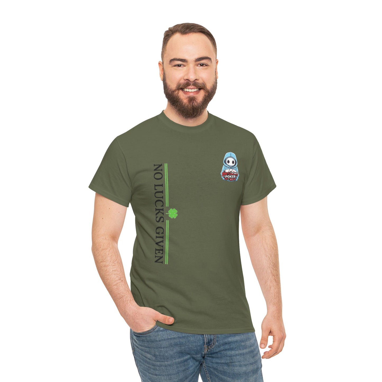 No Lucks Given – Ghost Logo Poker T-Shirt | Stealth Blackout Style