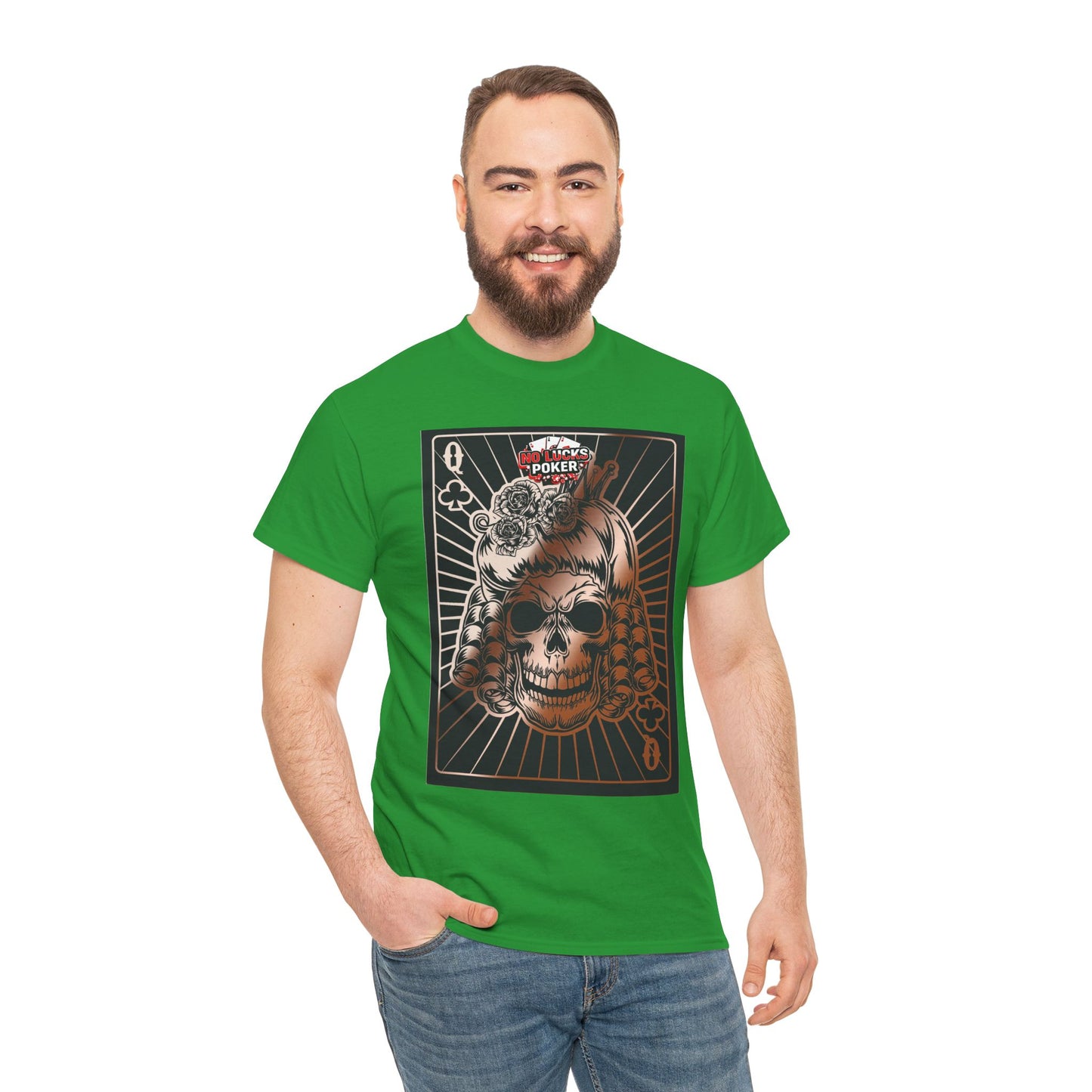 No Lucks Given Angry Queen of Clubs Copper Poker T-Shirt Must have Good Luck All-in