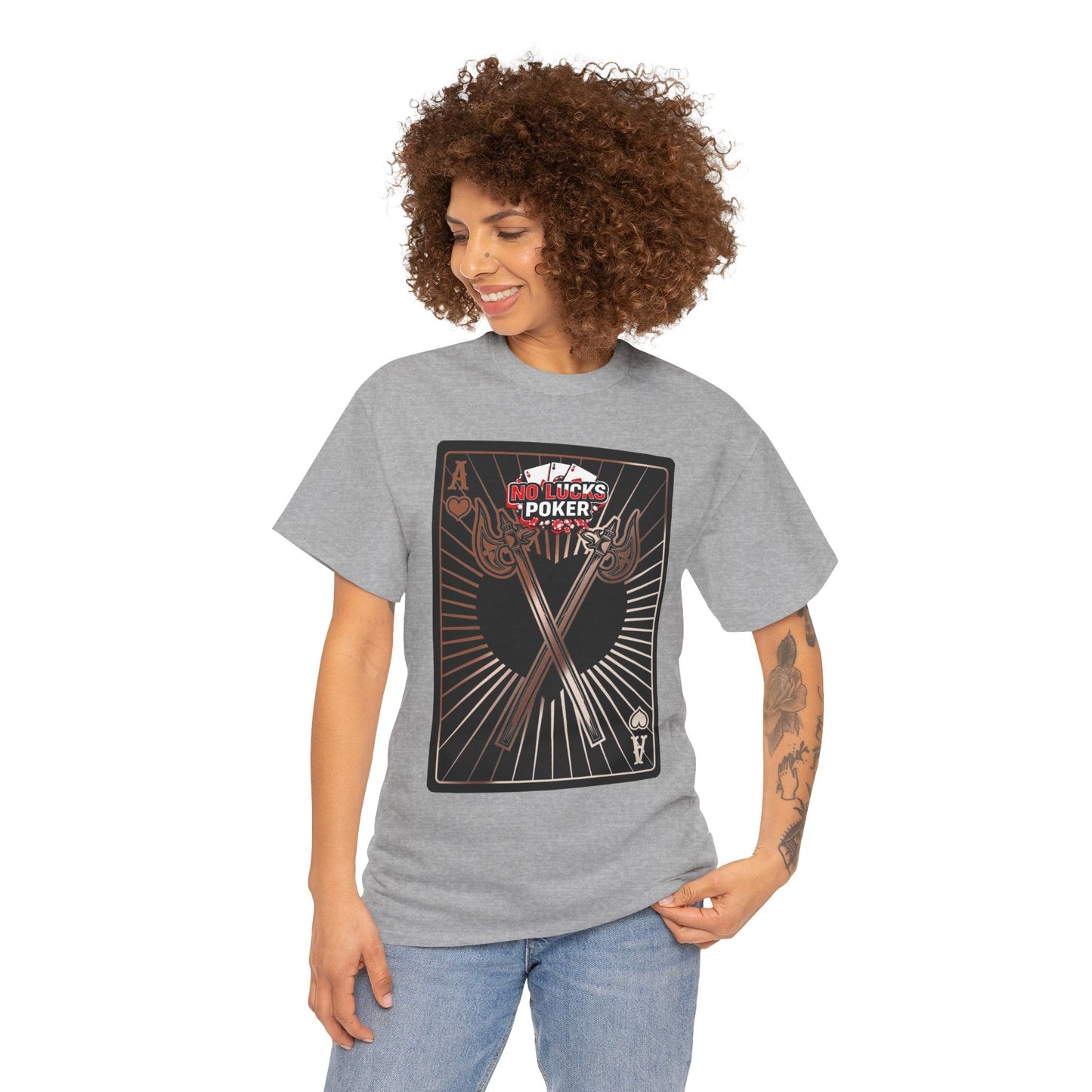No Lucks Given: Ace of Hearts & Axes – Poker T-Shirt
