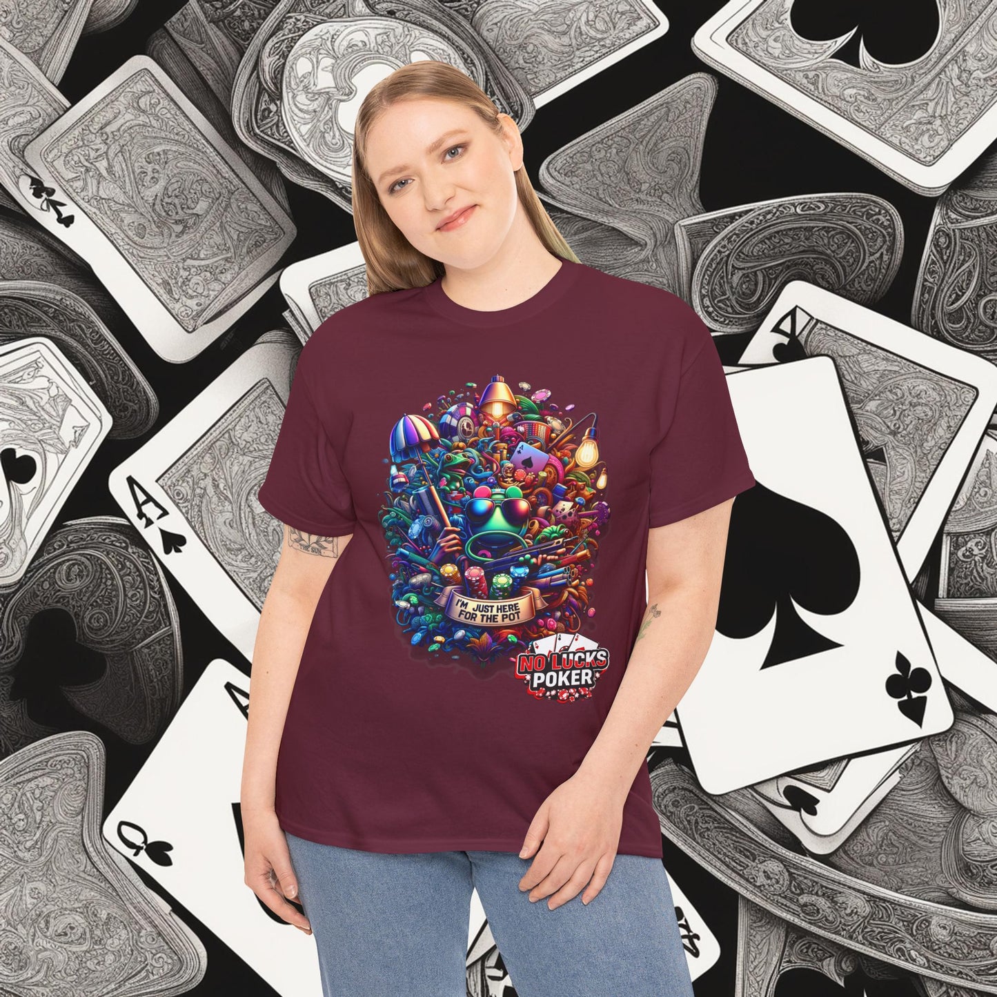 I'm Just here for the Pot unisex heavy cotton tee Poker Apparel