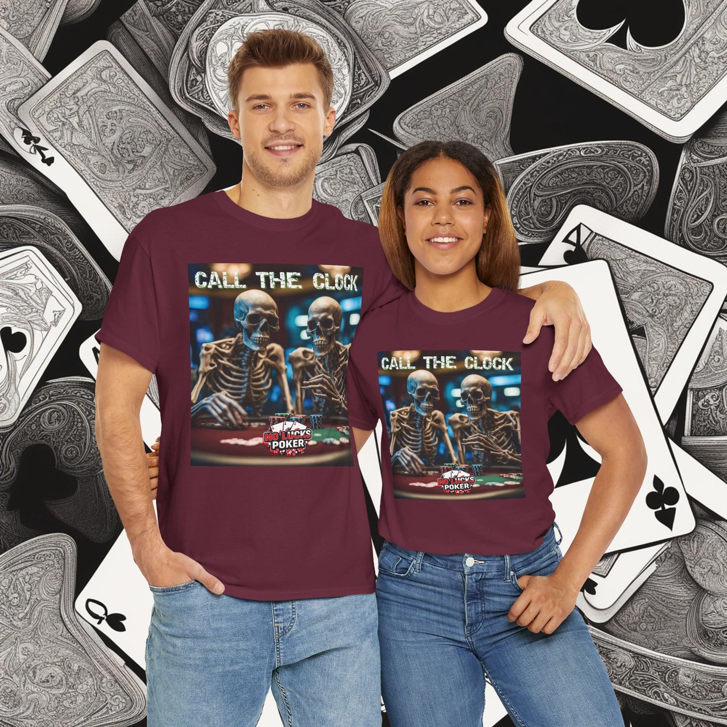 Call the clock skull unisex heavy cotton T-Shirt Must have Good Luck All-in