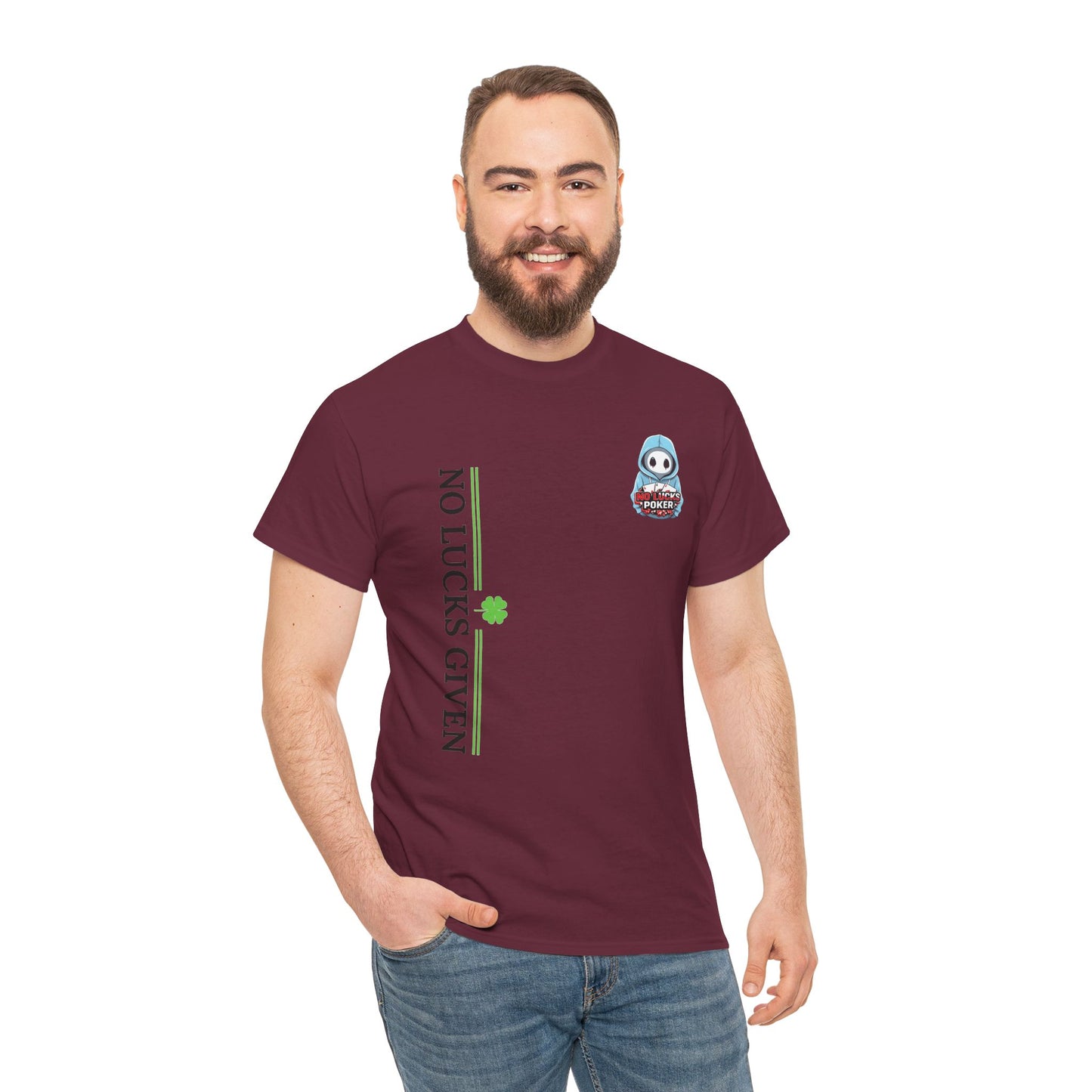 No Lucks Given – Ghost Logo Poker T-Shirt | Stealth Blackout Style