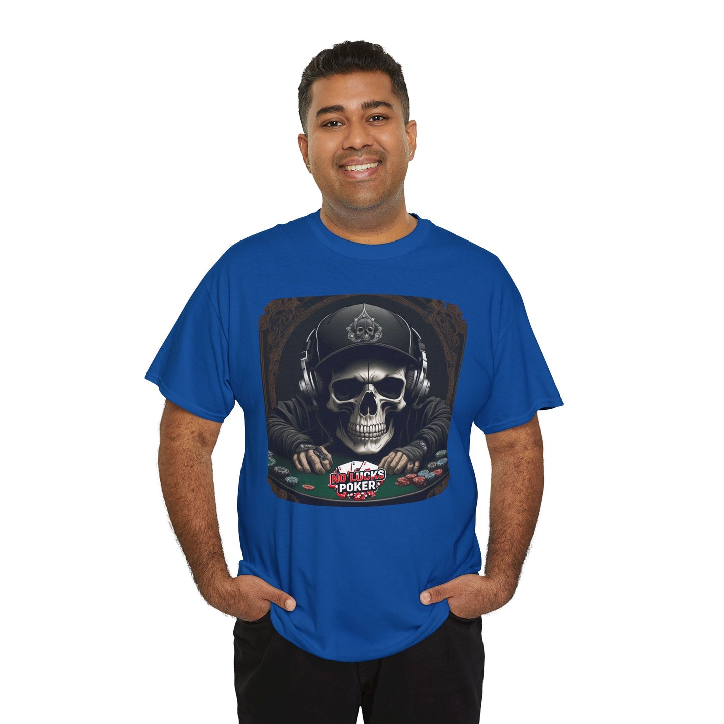 No Lucks Given – Hoodie Skull & Headphones Poker Tee